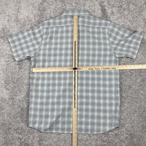 North Face Shirt Mens Large Button Up Vented Mesh Plaid Outdoors Short Sleeve - Picture 12 of 14